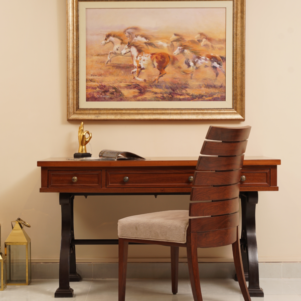 Wrought Iron Base Writing Table